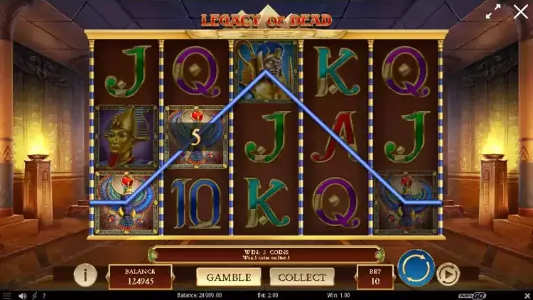 Legacy of Dead Basisspiel-Gitter im Demo-Modus